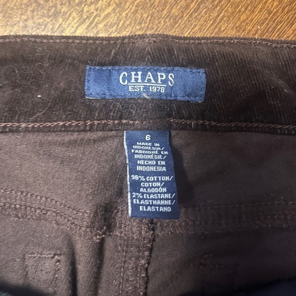 Chaps Dark Brown Corduroy Pants, size 6 - Picture 2 of 3